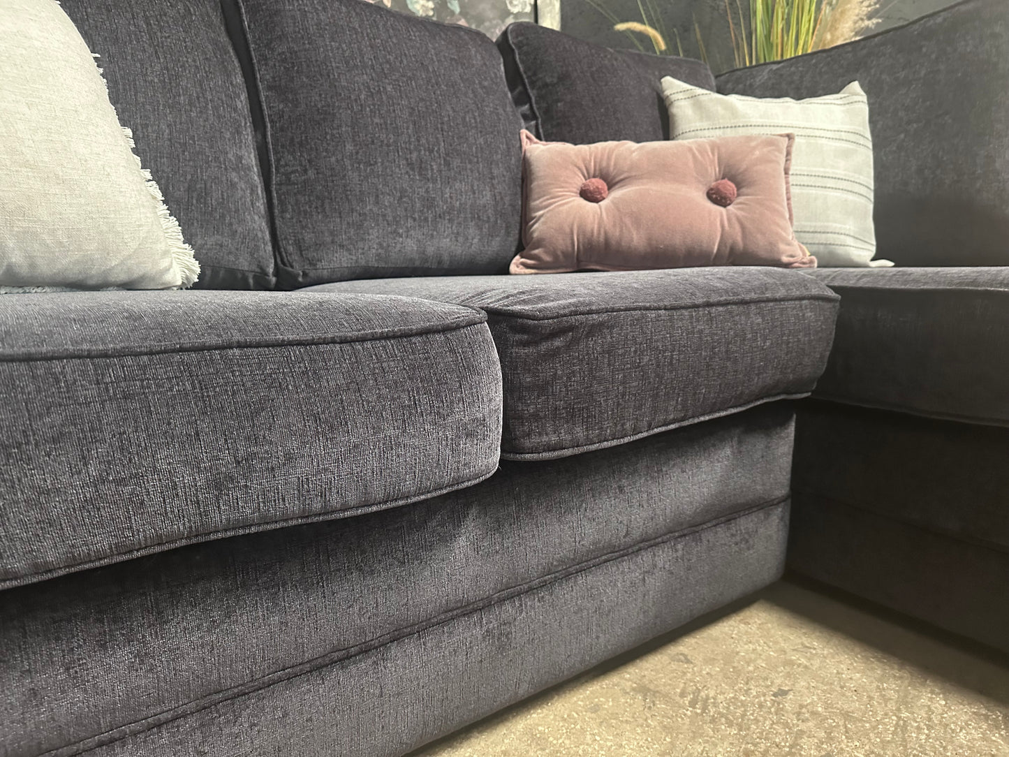 Very Charcoal Grey RHF Chaise Sofa