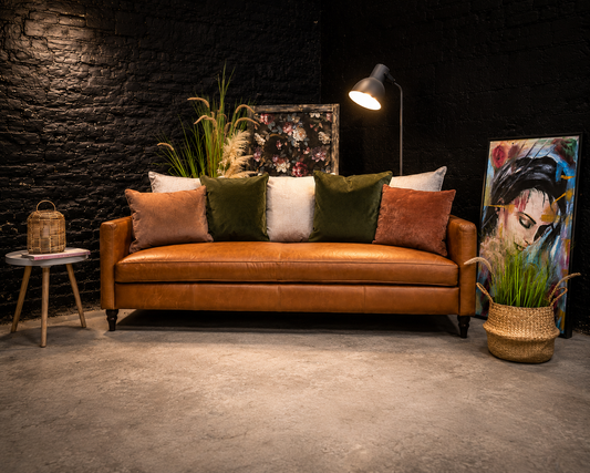 John Lewis Brown Soft Leather 3 Seater Sofa