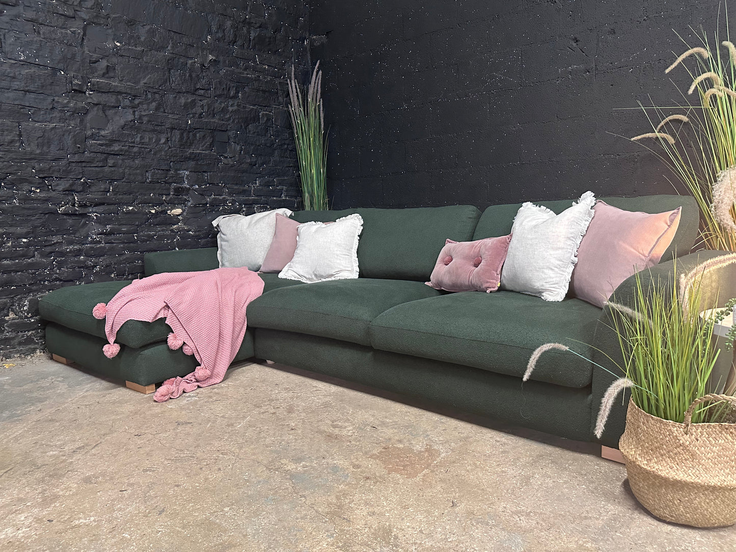 DFS Forest Green cinema Sofa