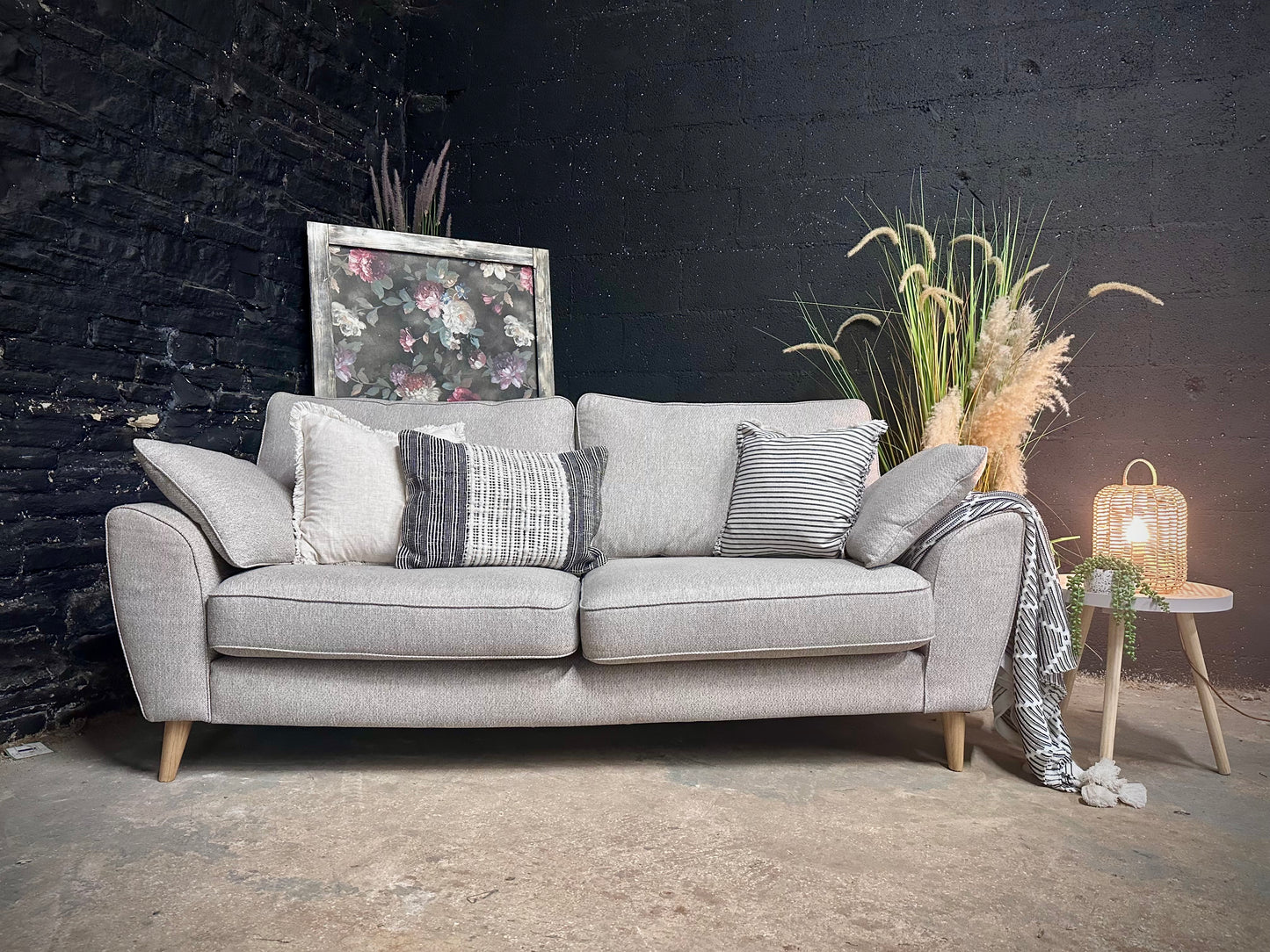 New John Lewis Ambleside Large 3 Seater Sofa, Light Leg, Textured Weave Natural