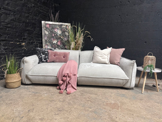 Furniture Split 4 Seater Moderna Sofa in Stone