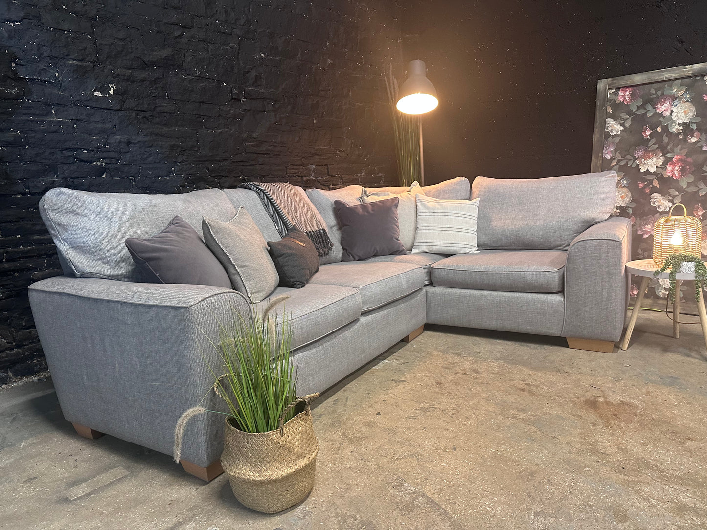 Barker and Stonehouse Corner Sofa - grey mix