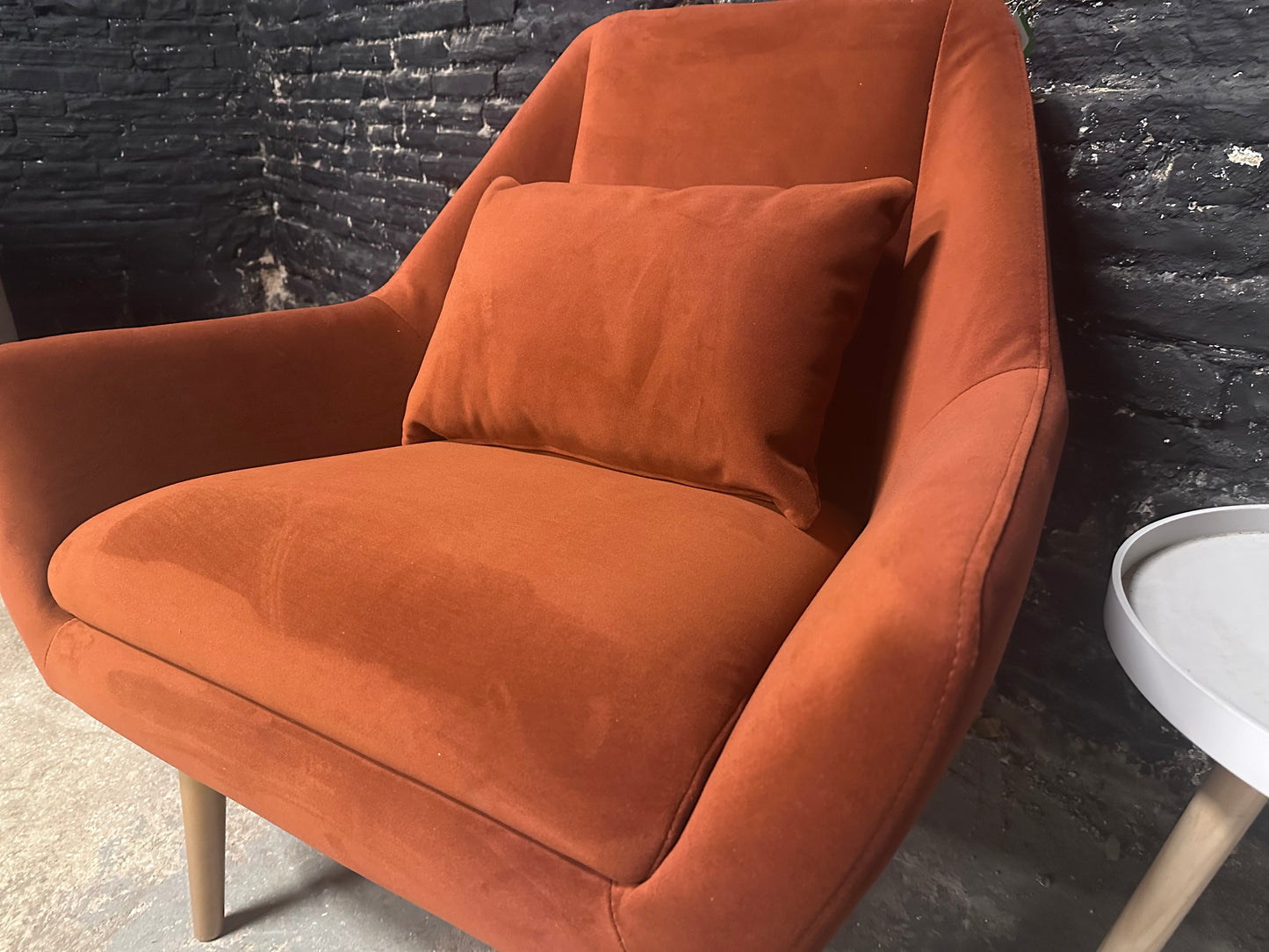 Designer Velvet OCCASIONAL CHAIR, Orange