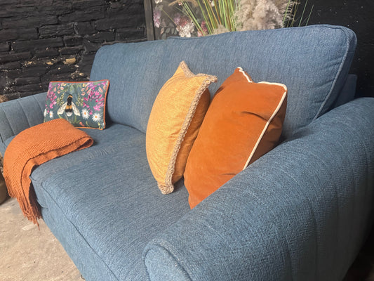 Oak furniture Land Thornley 3 Seater Sofa | Blue