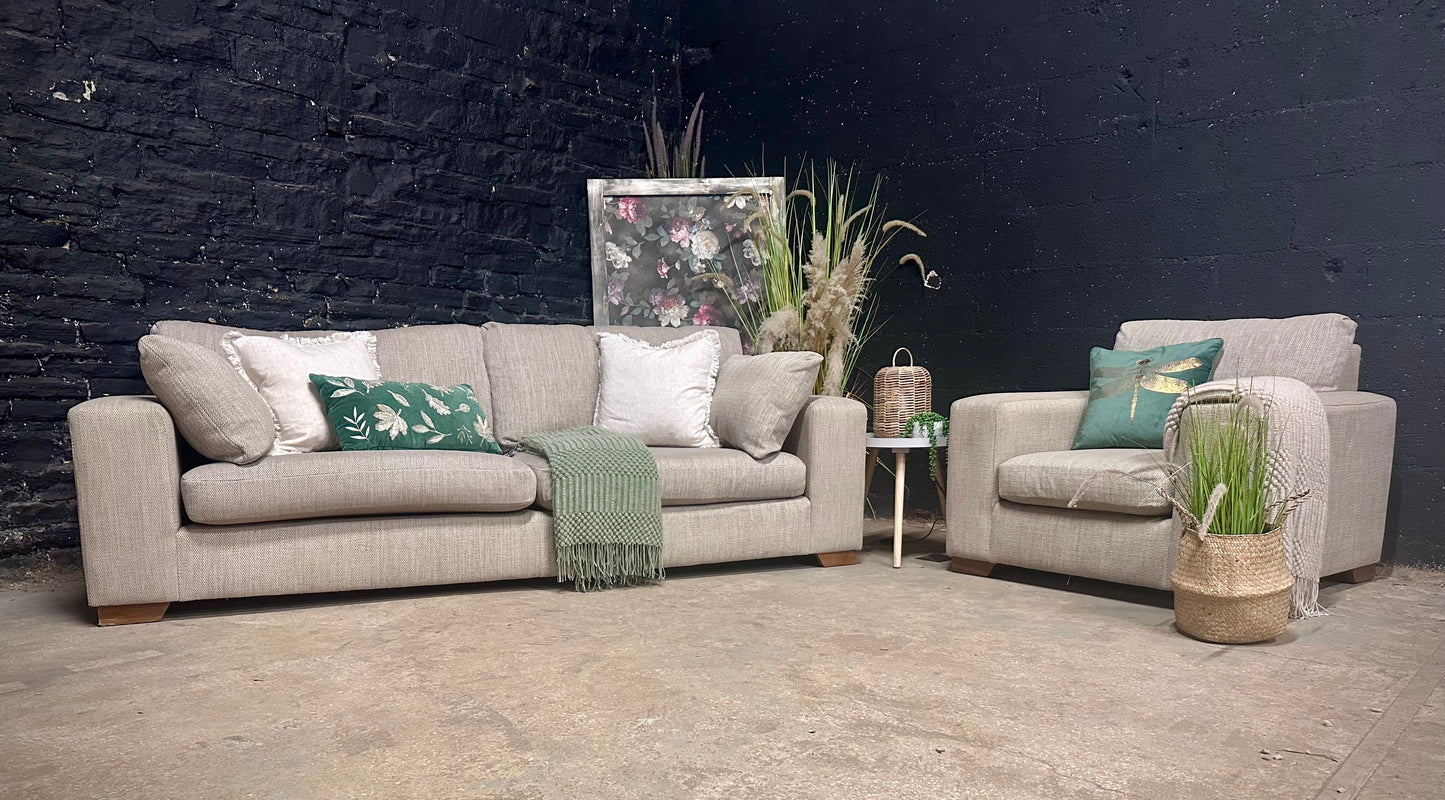 Next Beige 3 Seater and Armchair Set