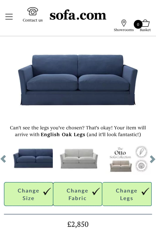 NEW Sofa.com 3 Seater Otto Sofa Bed