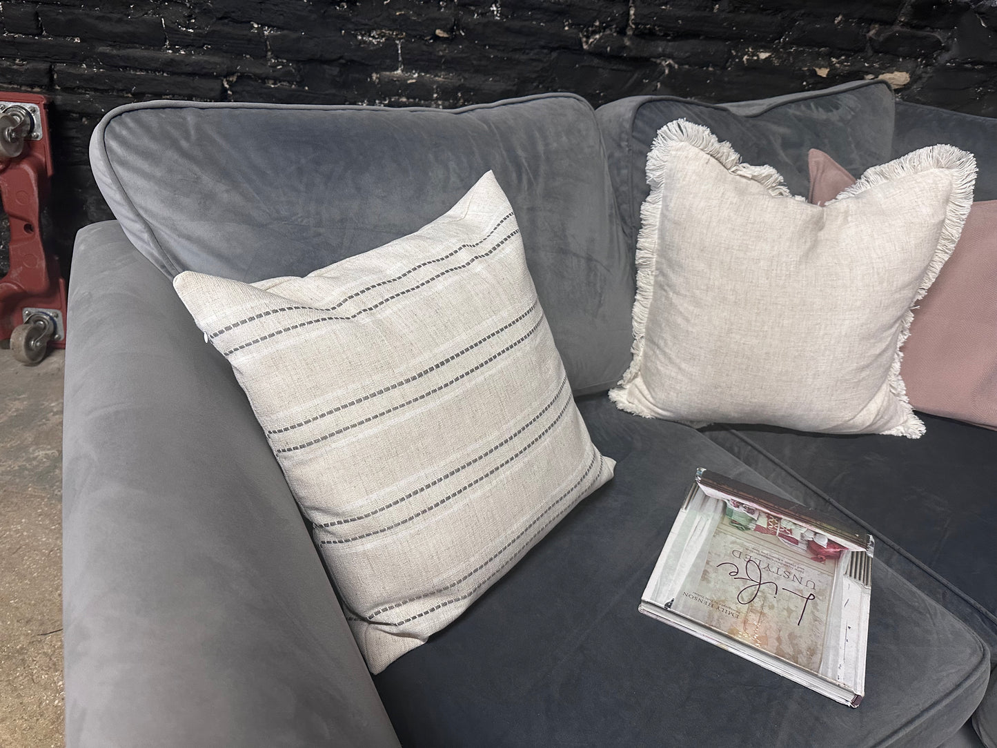 Sofology LHF Grey Velvet Corner Sofa