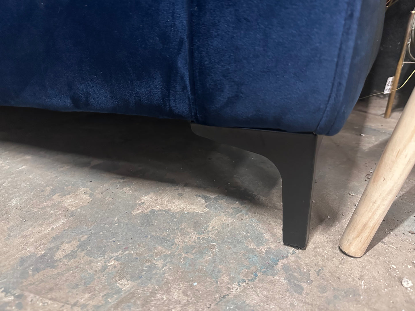 Dfs Midnight Blue Velvet 2.5/3 Seater Sofa NEW