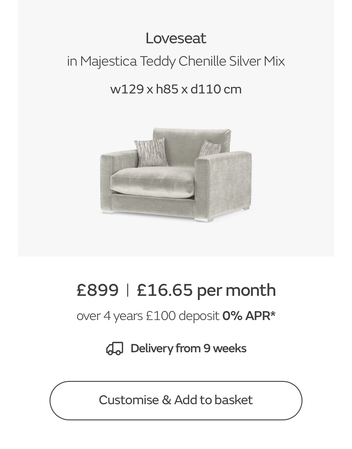 Sofology Majestica Love Seat