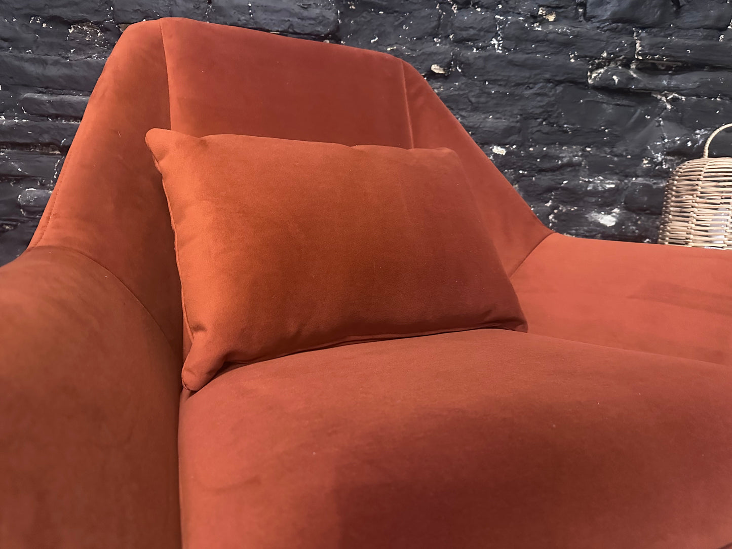 Designer Velvet OCCASIONAL CHAIR, Orange