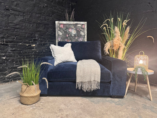 NEW Sofology Laurent Midnight Blue Love Seat - Rrp £1199