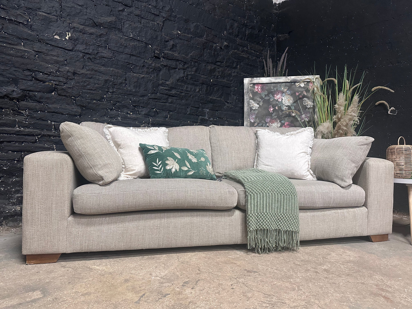 Next Beige 3 Seater and Armchair Set