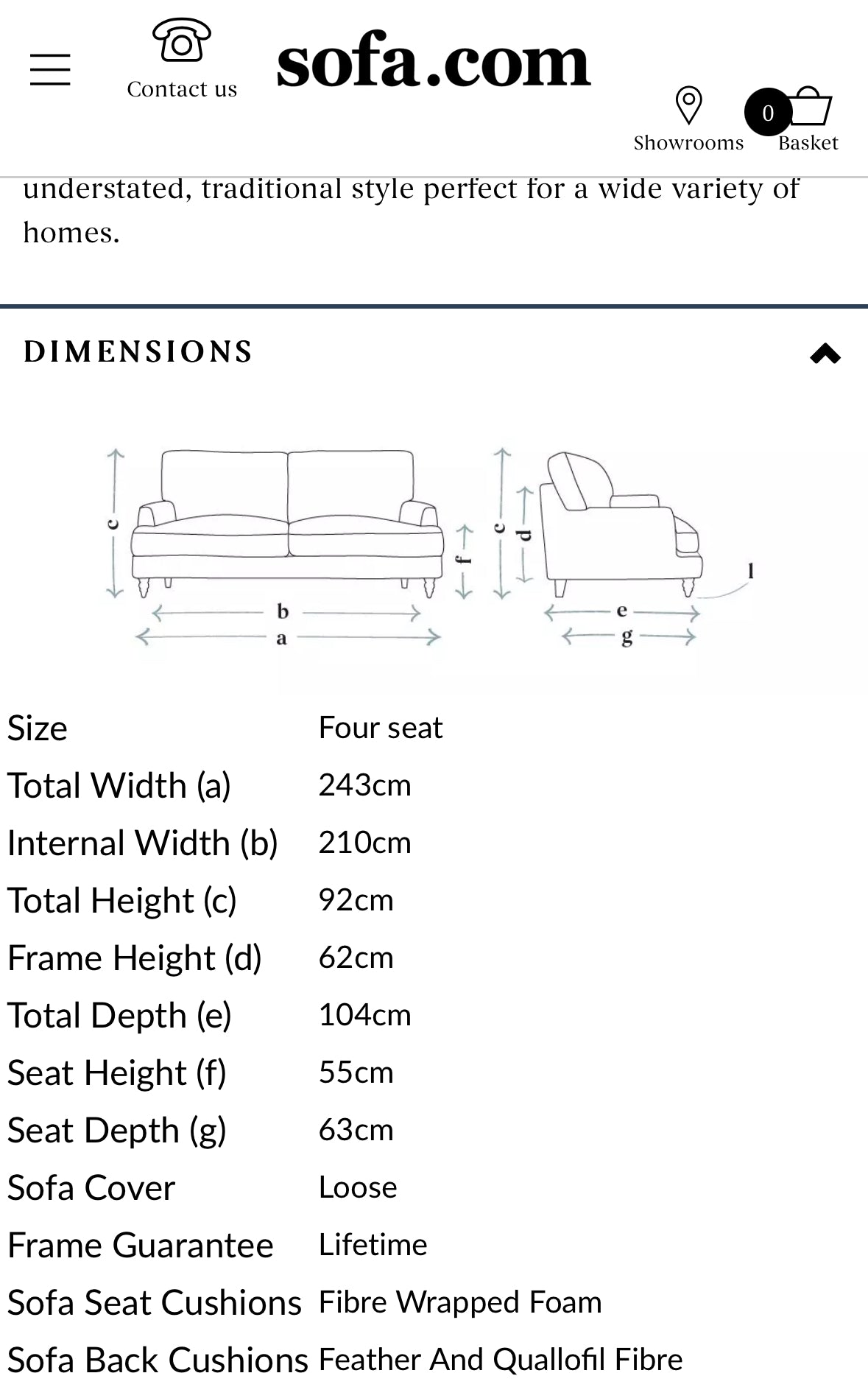 Sofa.com Isla 4 Seater Sofa | New Rrp £3190 - OUR PRICE £1098