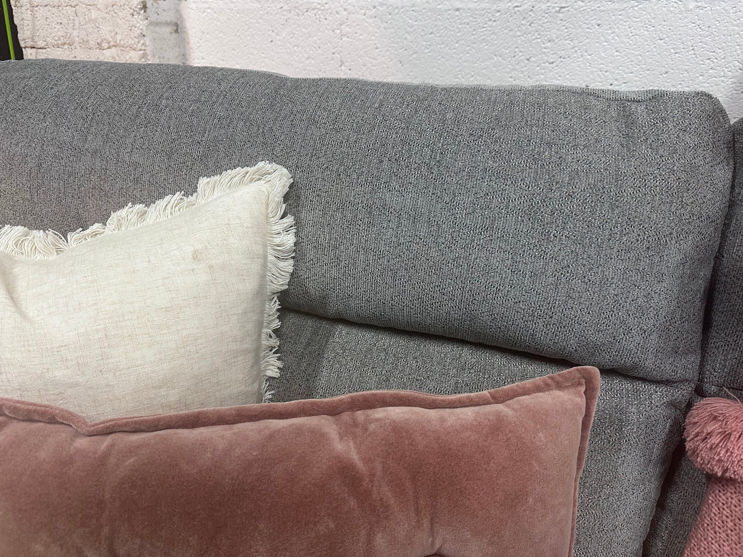 NEW Second Morgan Santos Steel grey 3 Seater Split modular Sofa | Oak Furniture Land