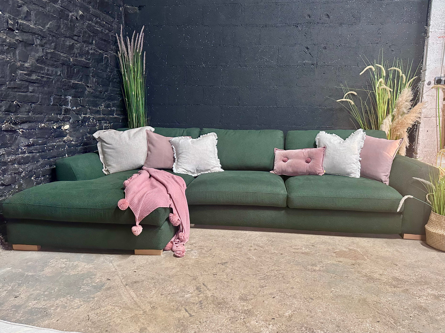 DFS Forest Green cinema Sofa