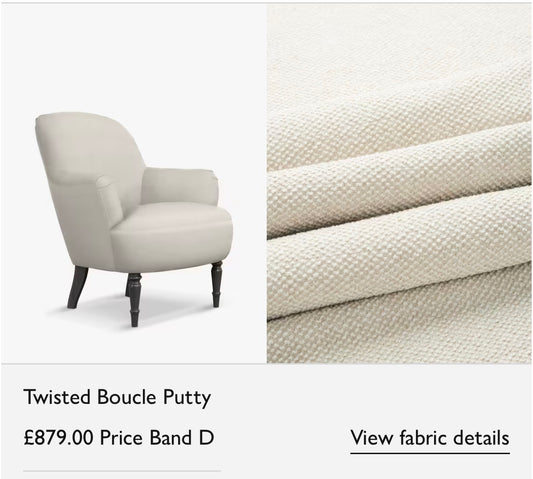 John Lewis Fireside Low Back Armchair | Putty Boucle
