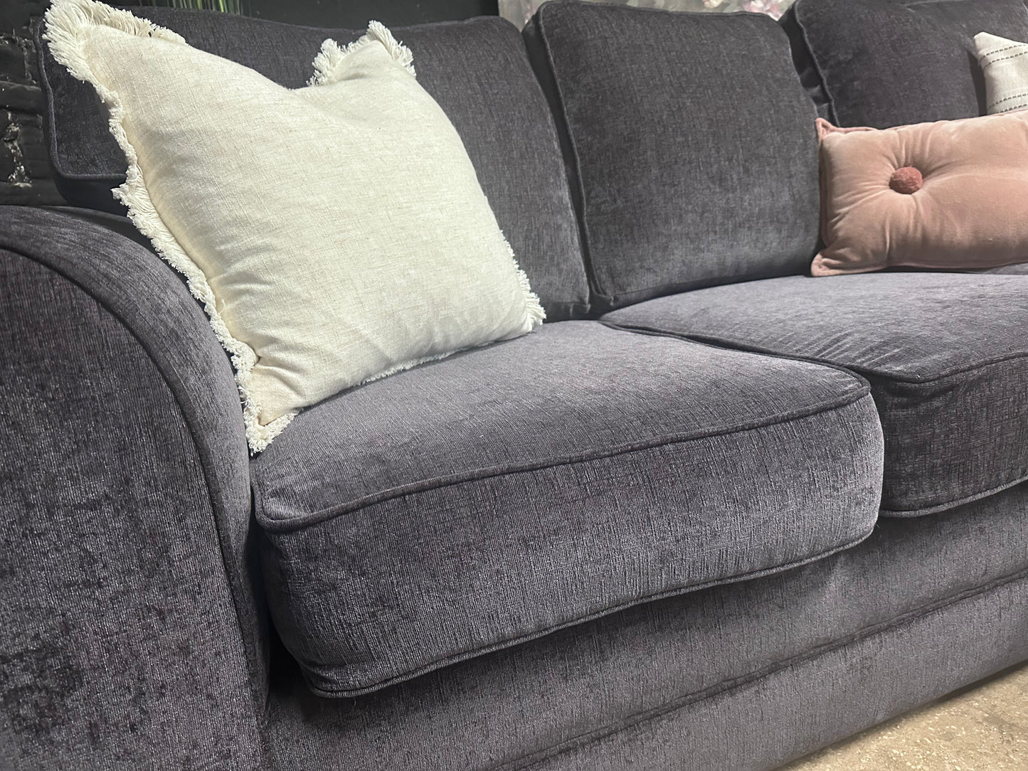 Very Charcoal Grey RHF Chaise Sofa