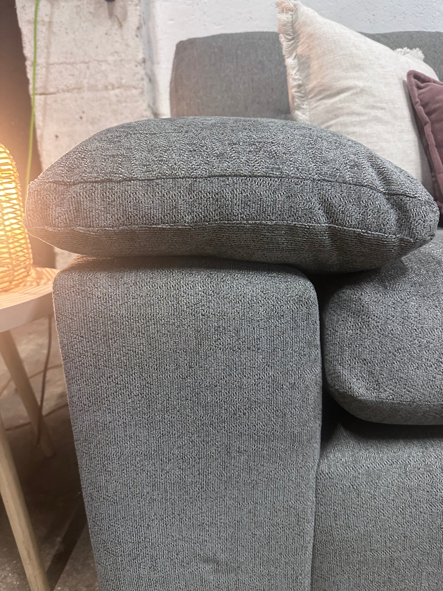 NEW Second Morgan Santos Steel grey 3 Seater Split modular Sofa | Oak Furniture Land