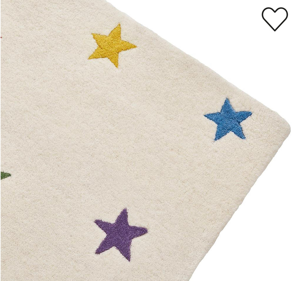 Rainbow Stardust Rug | Large handtuffed Wool rug