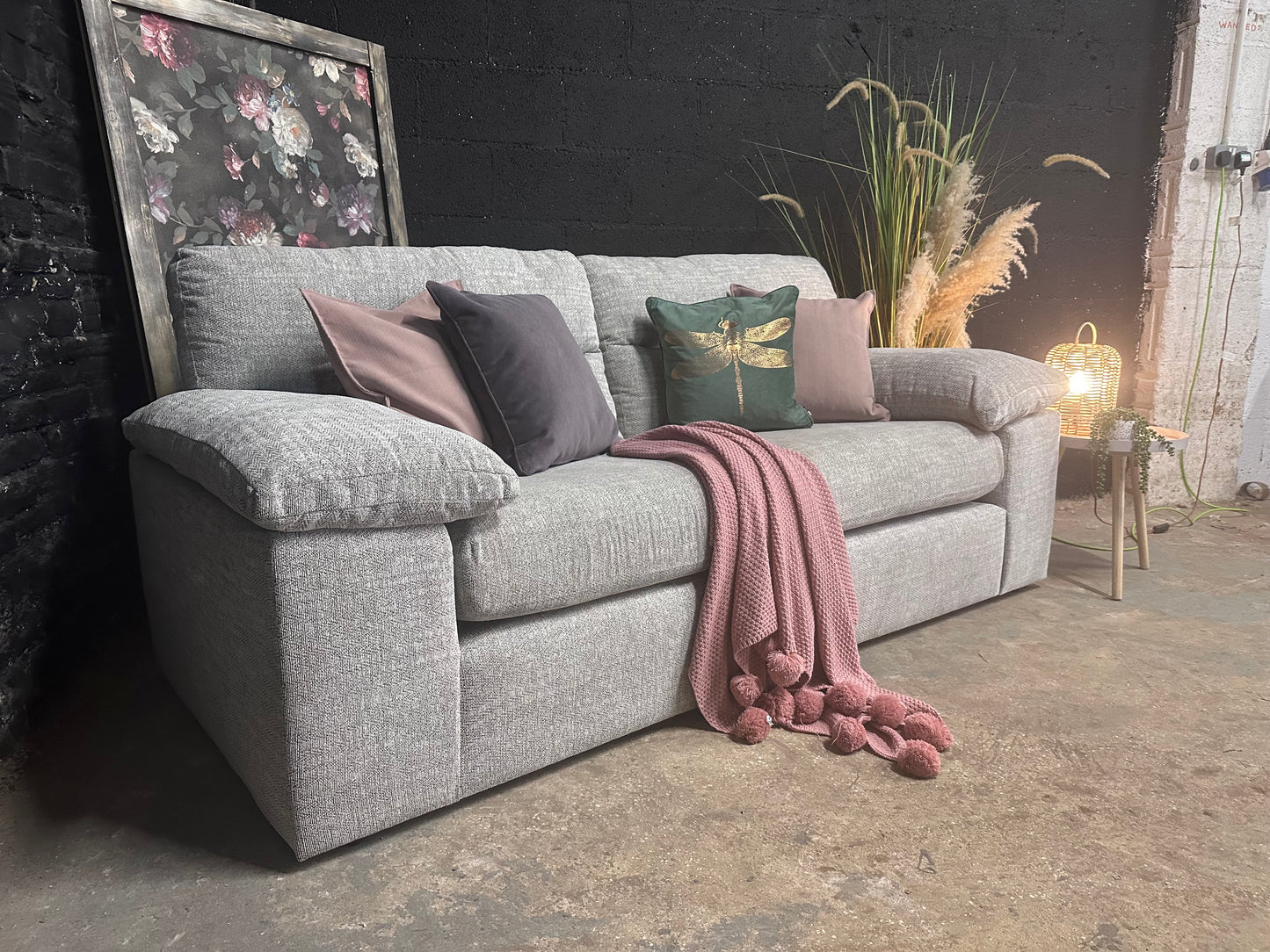 NEW Morgan Santos Silver grey 3 Seater Split modular Sofa | Oak Furniture Land