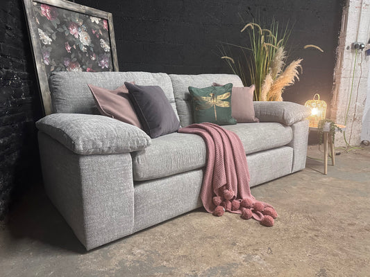 NEW Morgan Santos Silver grey 3 Seater Split modular Sofa | Oak Furniture Land