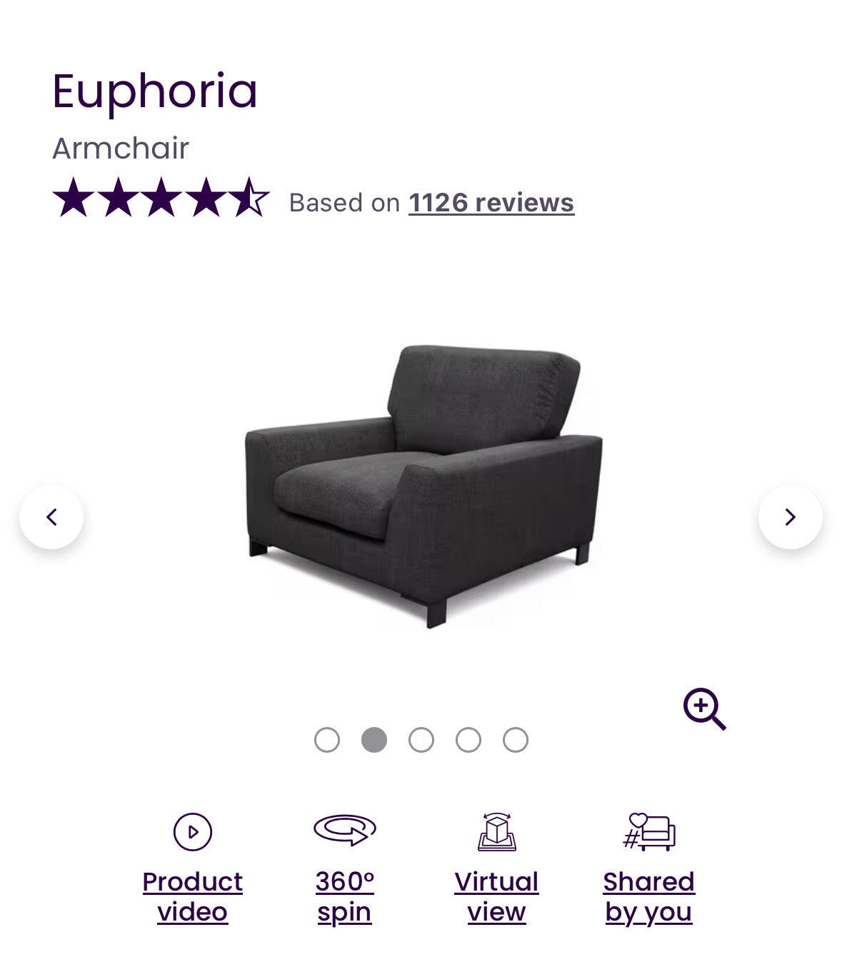 DFS Euphoria Armchair in Black Velvet