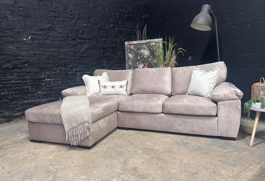 Very Beige 3 Seater Right Hand Chaise Sofa (opposite way of pic)