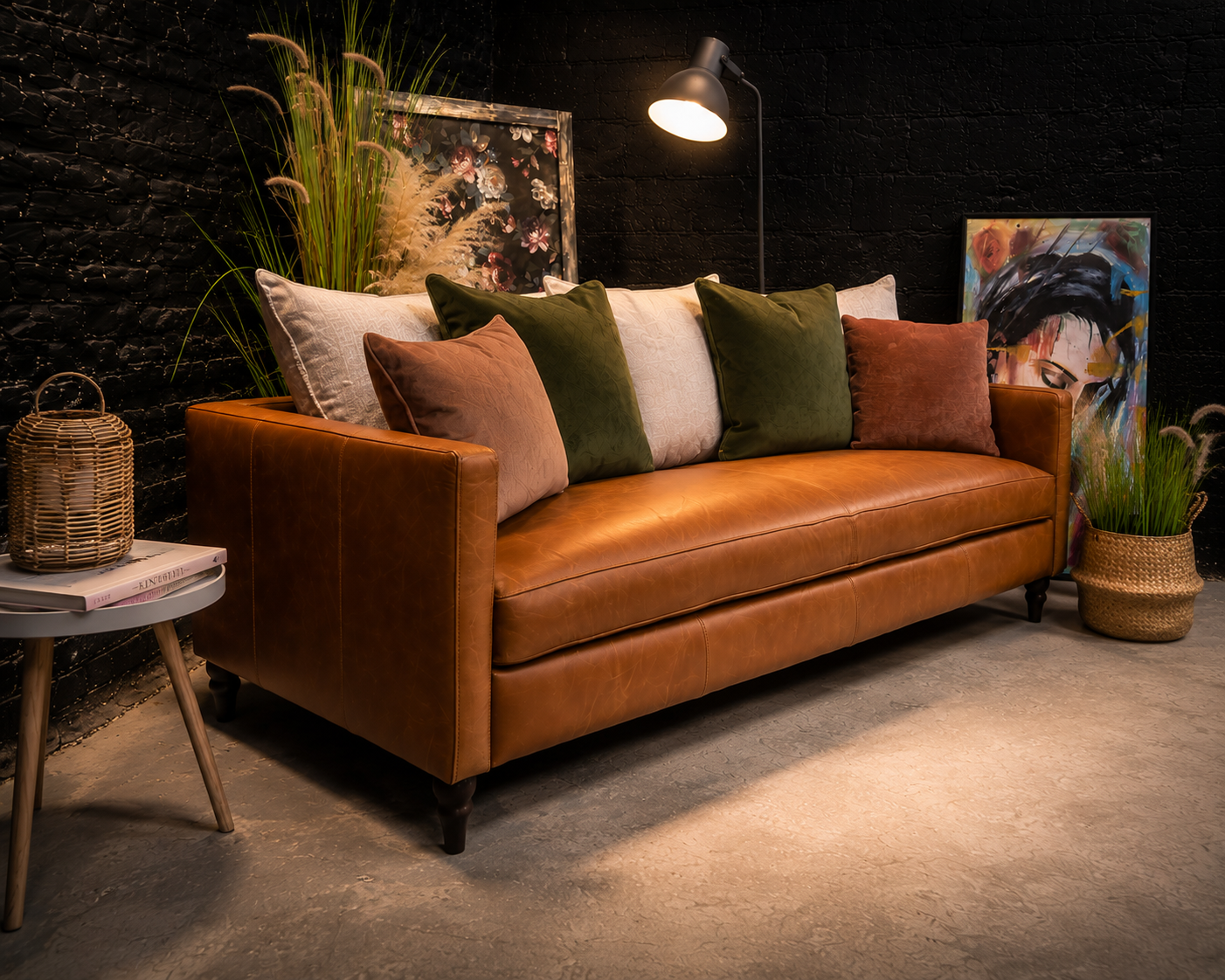 John Lewis Brown Soft Leather 3 Seater Sofa