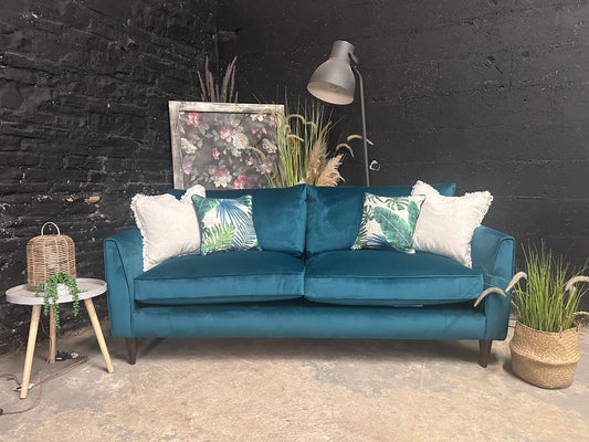 Teal Velvet Very 3 Seater Sofa