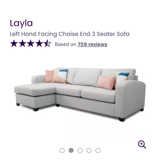 DFS Light Grey Chaise Sofa