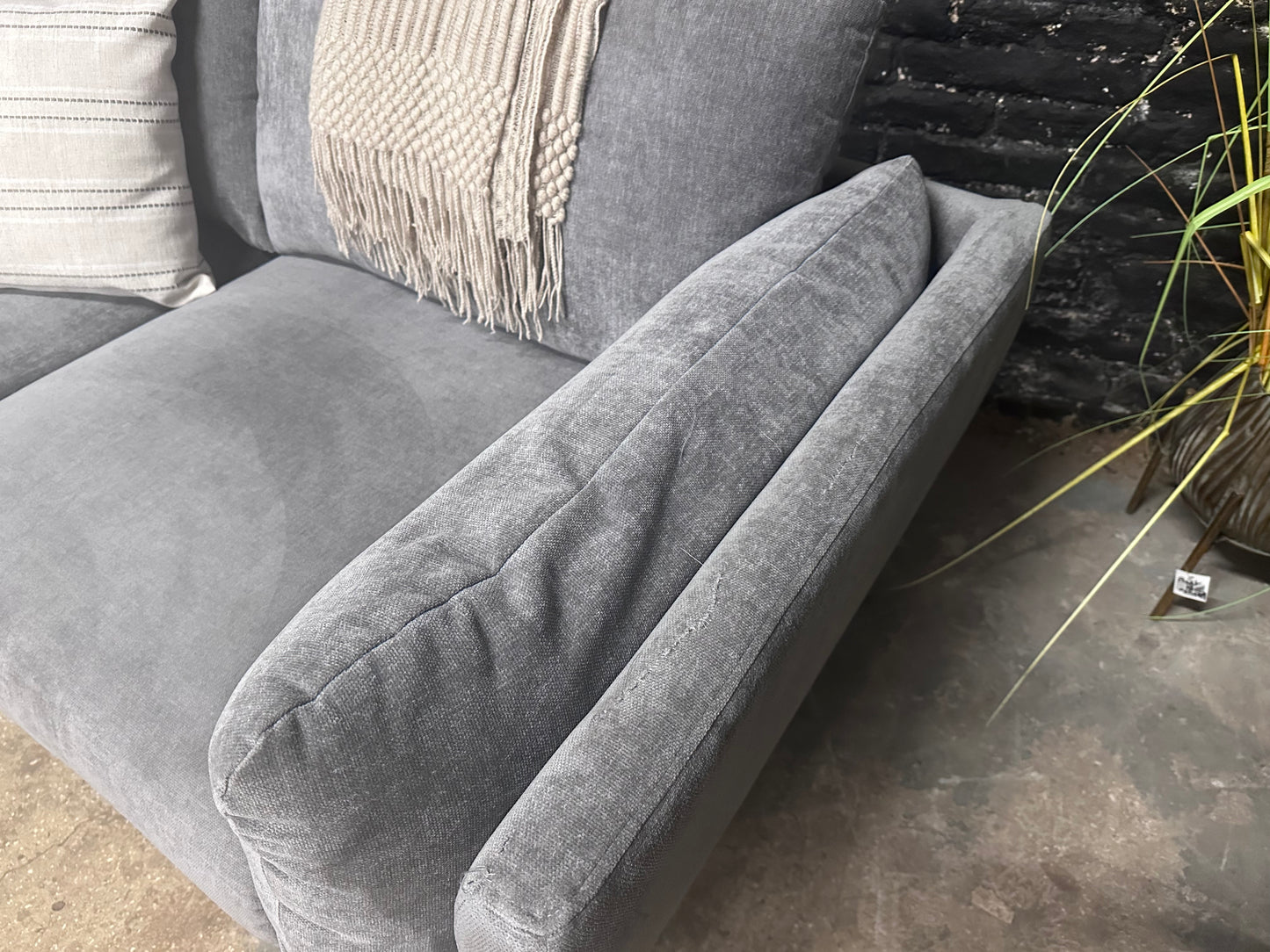 Scandi Grey 3 Seater Sofa - Brand New
