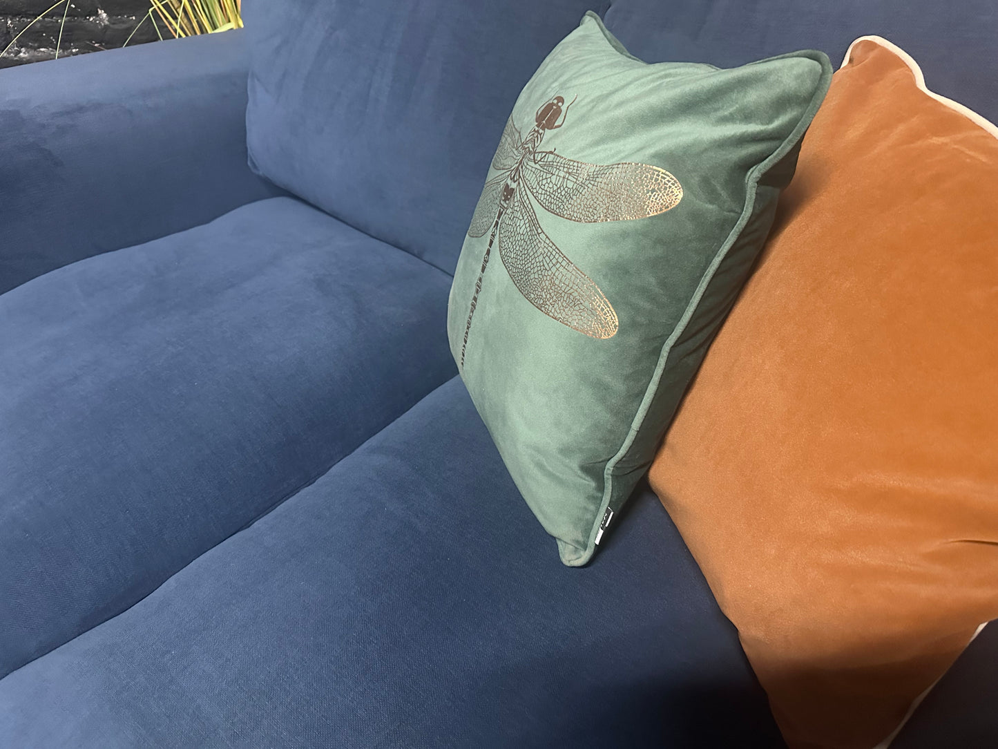 M&S Blue 2 Seater Sofa and Storage Footstool Set