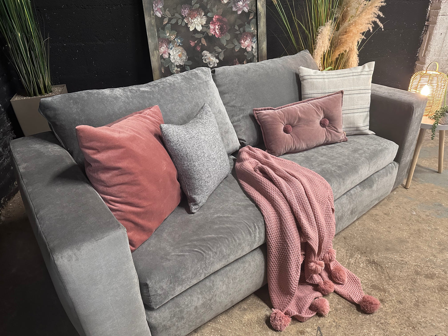Silver Grey 3 Seater Sofa