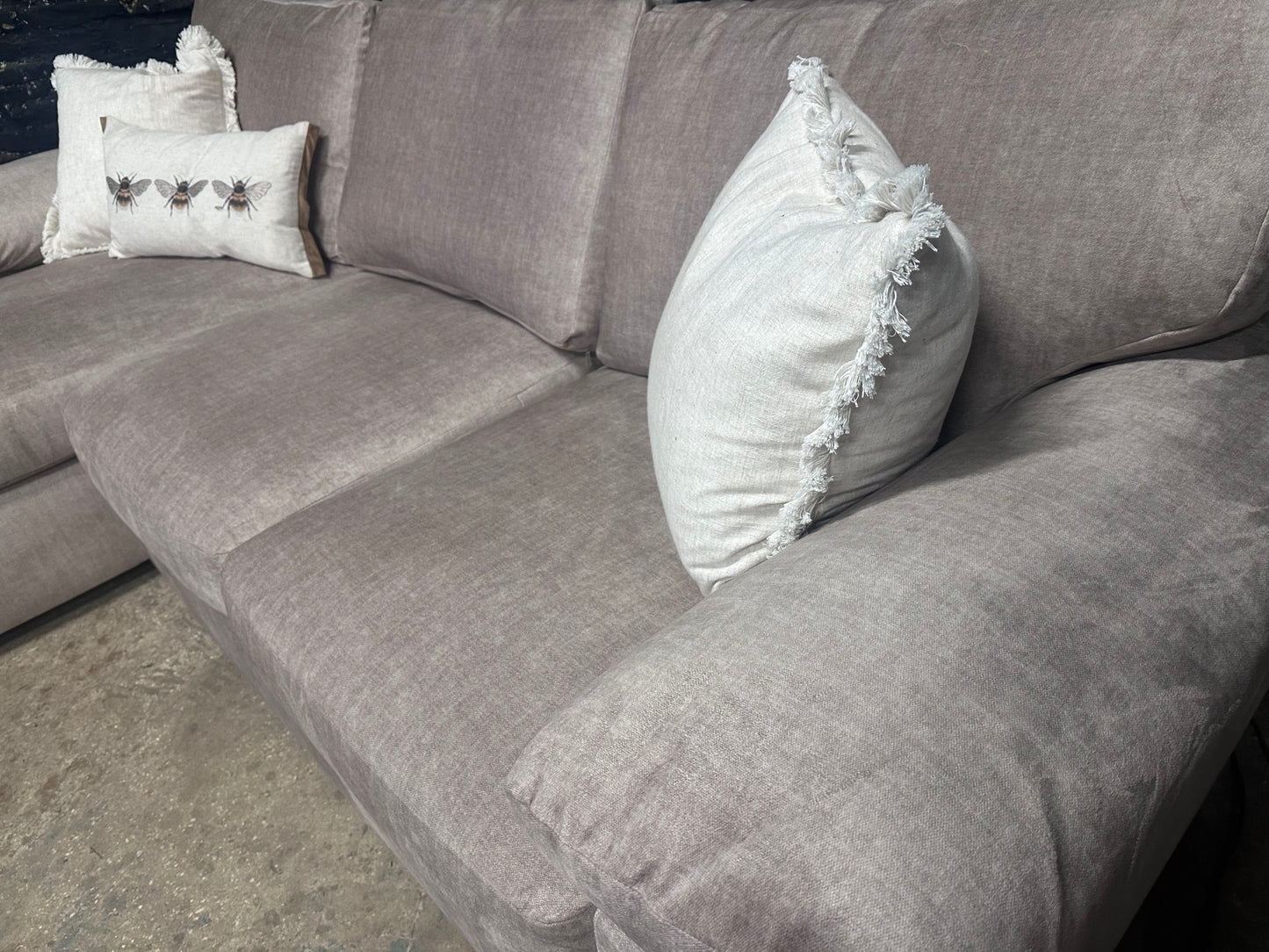 Very Beige 3 Seater Right Hand Chaise Sofa (opposite way of pic)