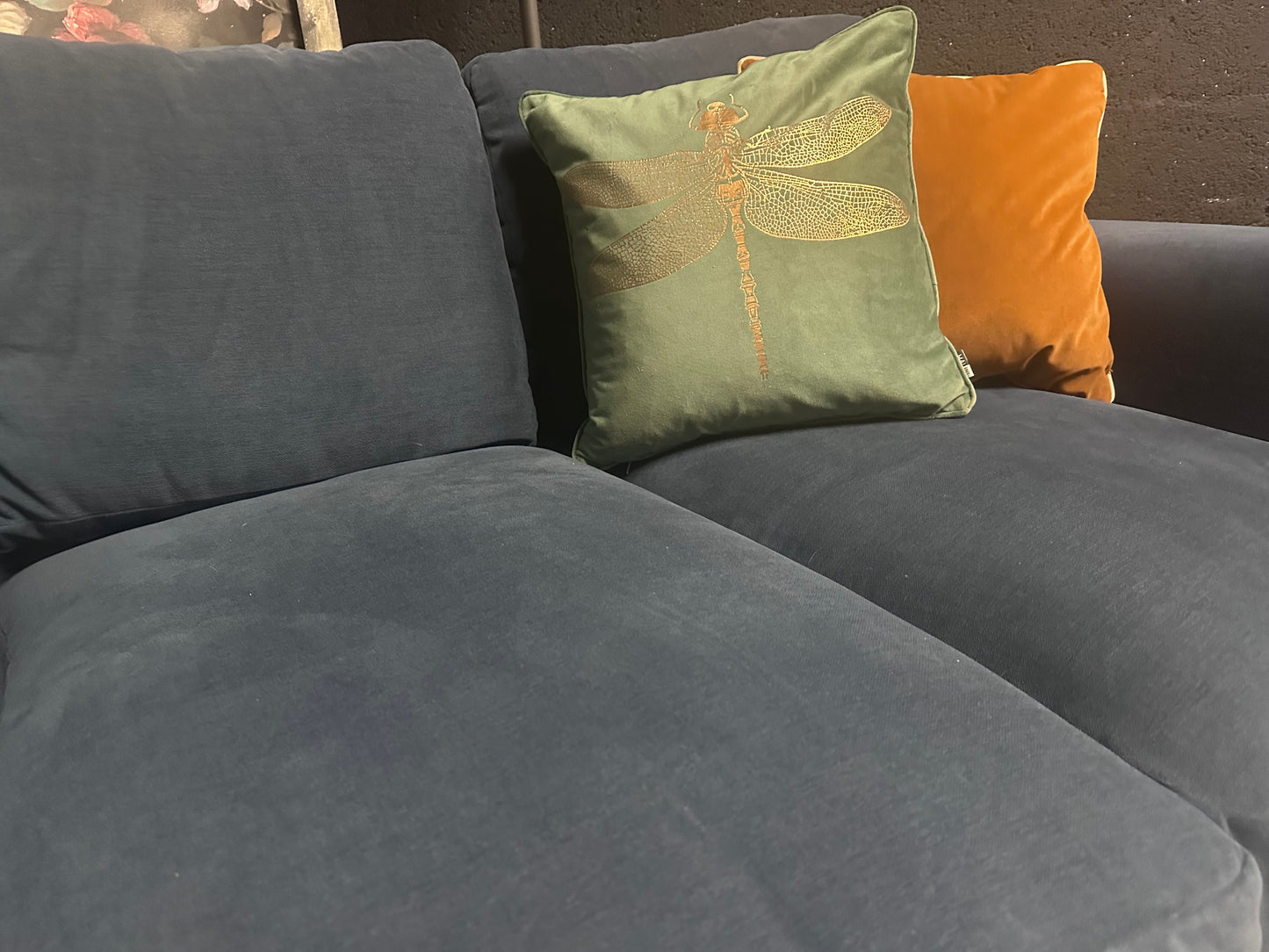 M&S Blue 2 Seater Sofa and Storage Footstool Set