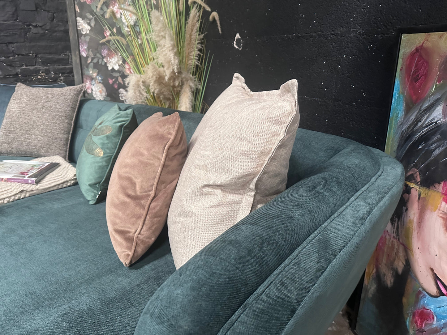 DFS Appleton Right Hand Chaise Sofa - Forest Green
