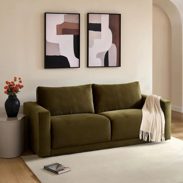 Dusk Dark Green Velvet 3 Seater Sofa