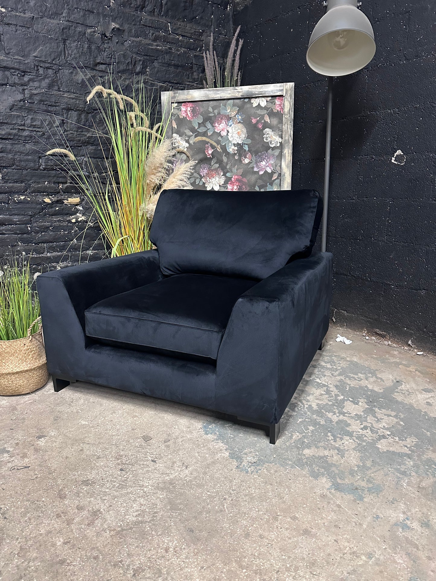DFS Euphoria Armchair in Black Velvet