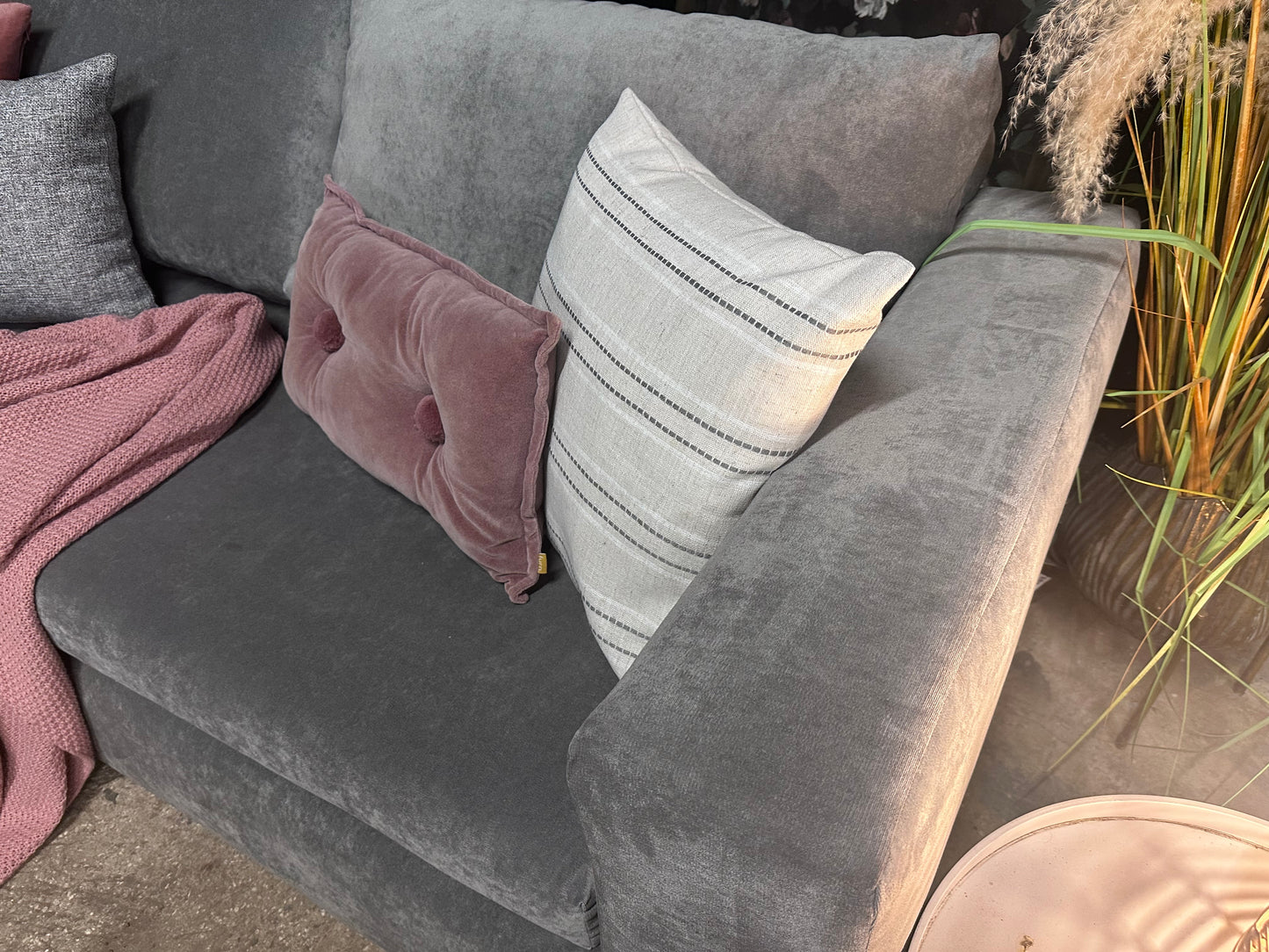 Silver Grey 3 Seater Sofa
