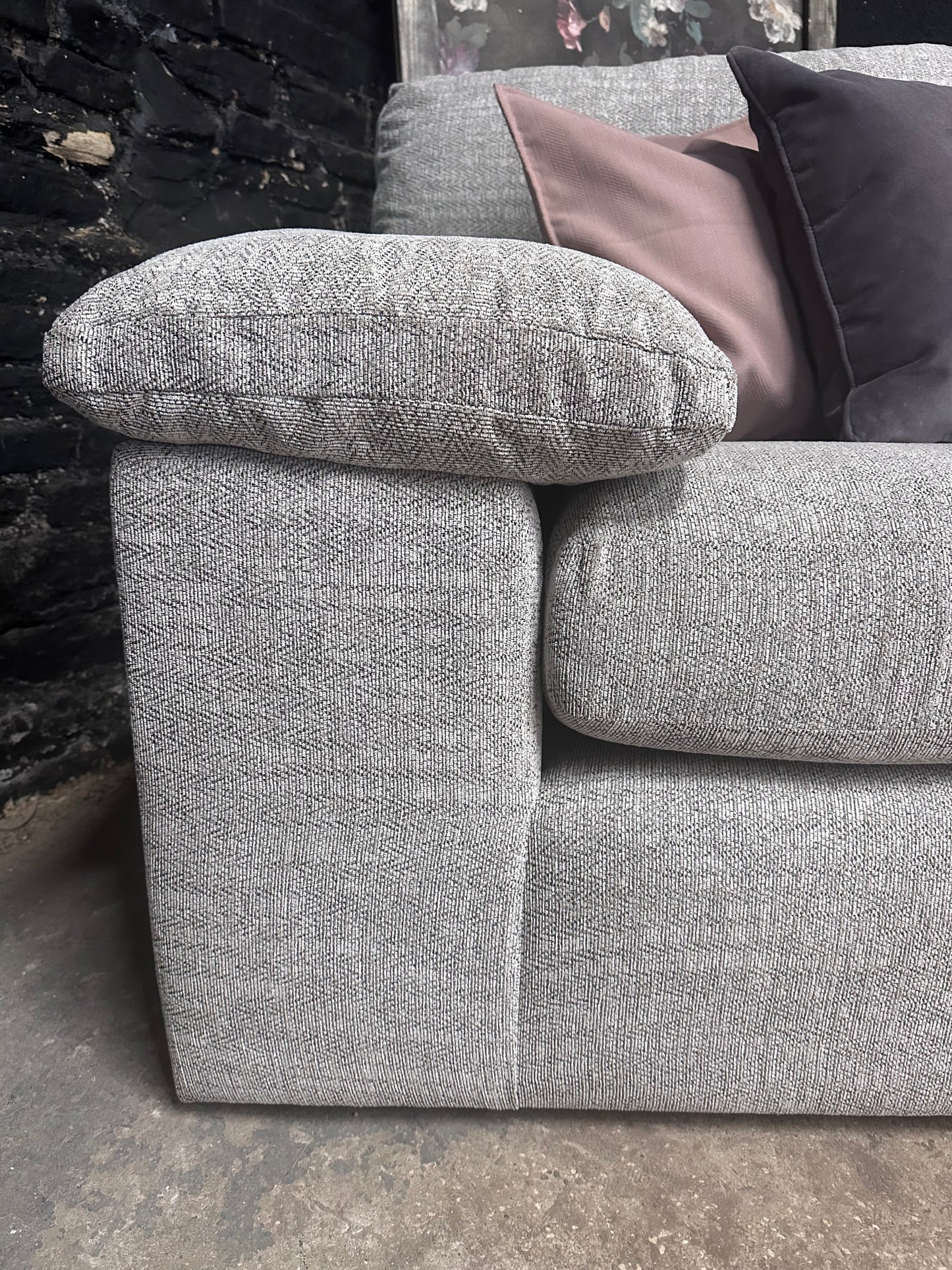 NEW Morgan Santos Silver grey 3 Seater Split modular Sofa | Oak Furniture Land