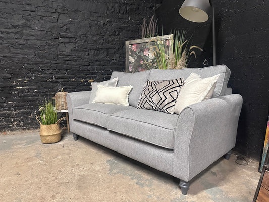 3 Seater Sofa in Campo Silver Fabric | Oak Furnitureland