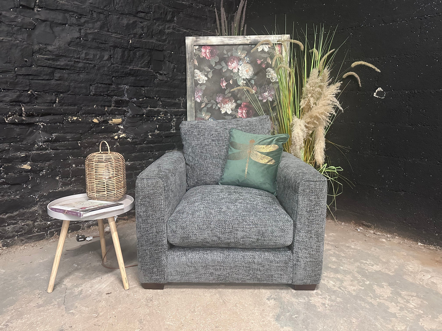 DFS Kaizer Armchair - Grey Chenille