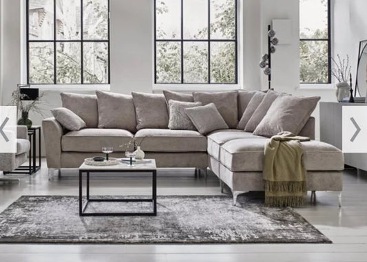 Furniture Village Legend Pillow back Corner Sofa with Footstool
