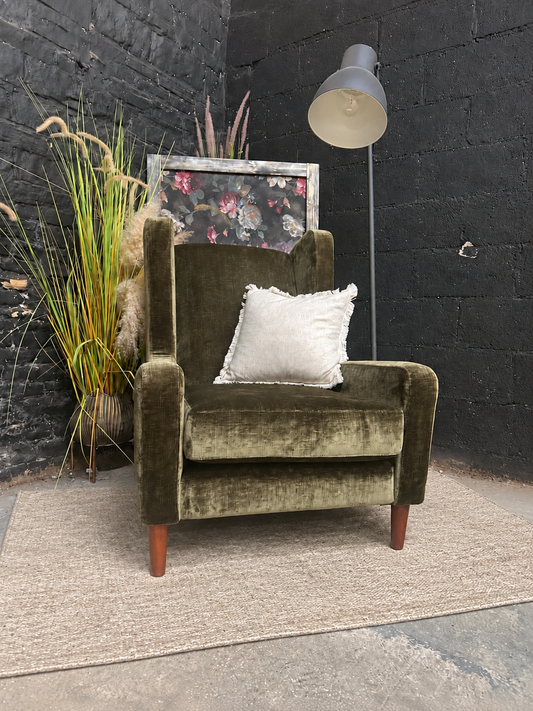 Sofology Olive Green Wingback Chair - Cancelled Order