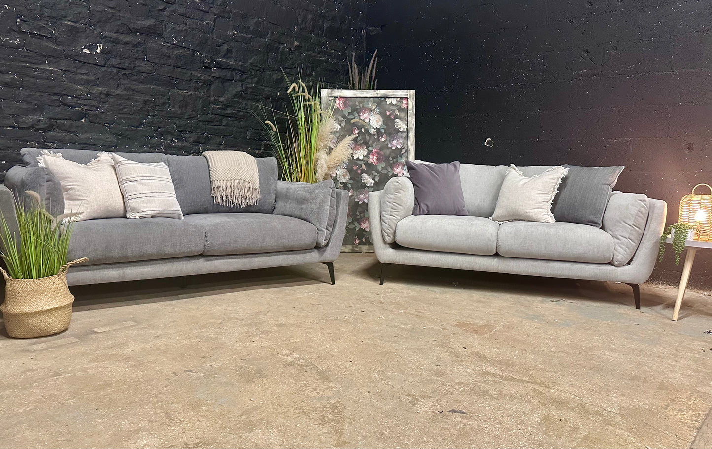 Scandi Grey 3 Seater Sofa - Brand New