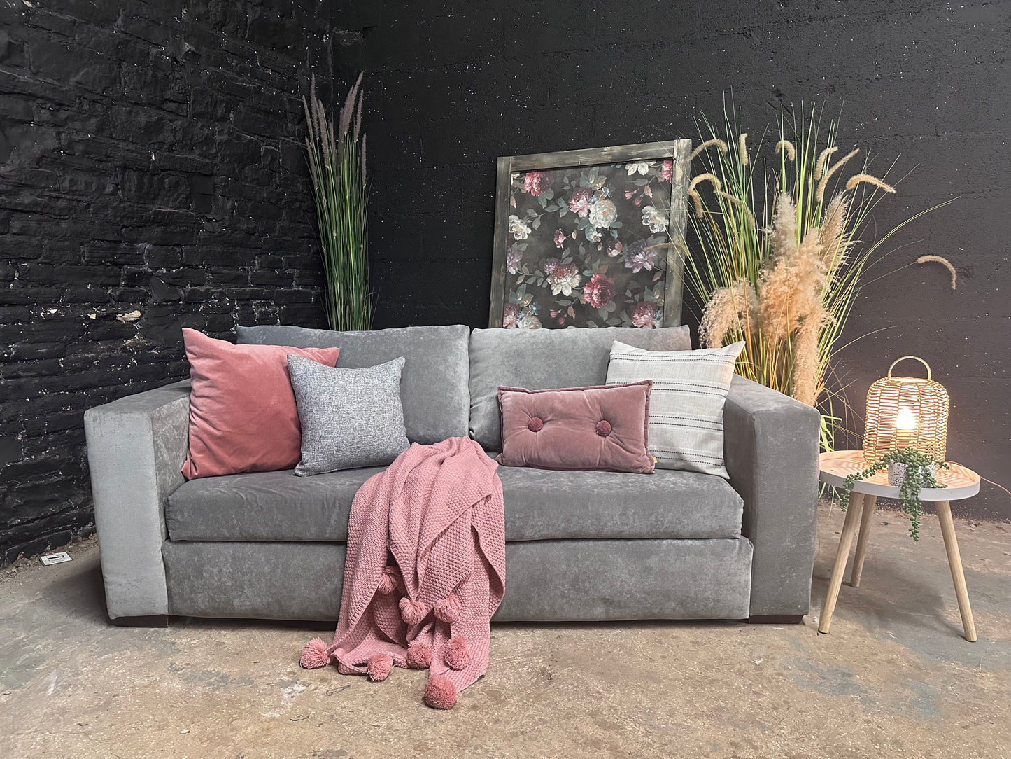 Silver Grey 3 Seater Sofa