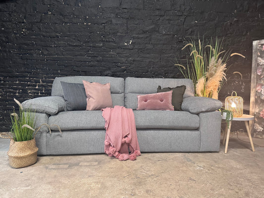 NEW Morgan Santos Steel grey 3 Seater Split modular Sofa | Oak Furniture Land