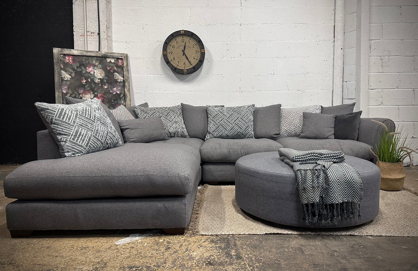 DFS RIGHT Hand Grey Corner Sofa (opposite way facing to picture)