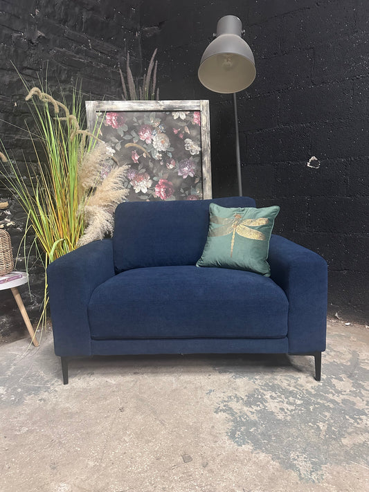 Malibu Loveseat in Blue Chenille