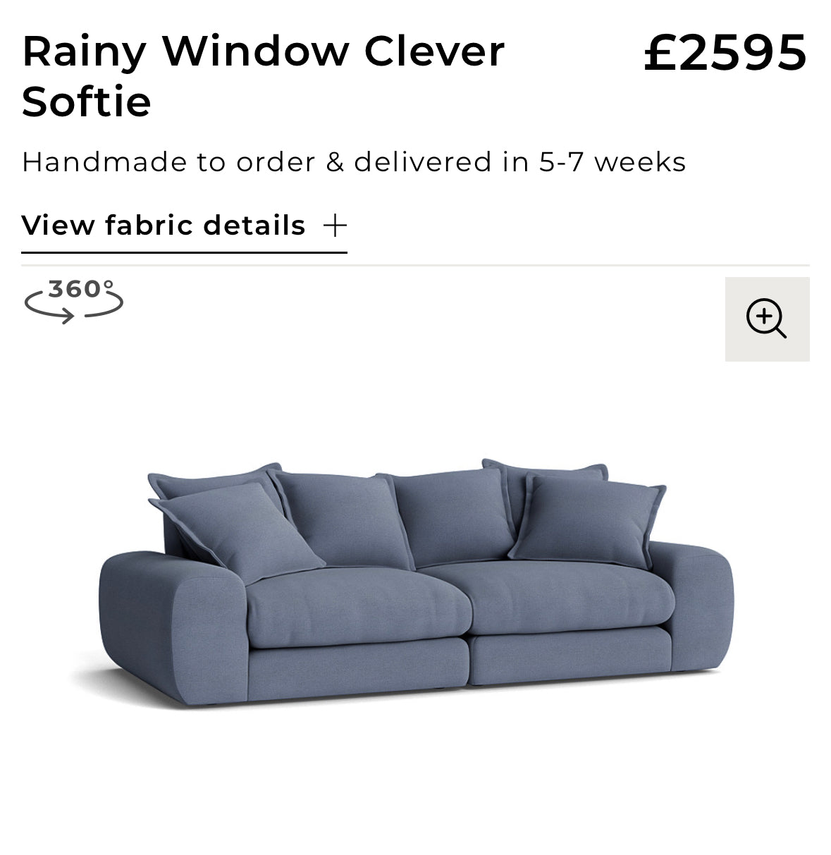 Loaf Wodge Sectional Sofa in Rainy Window clever softie